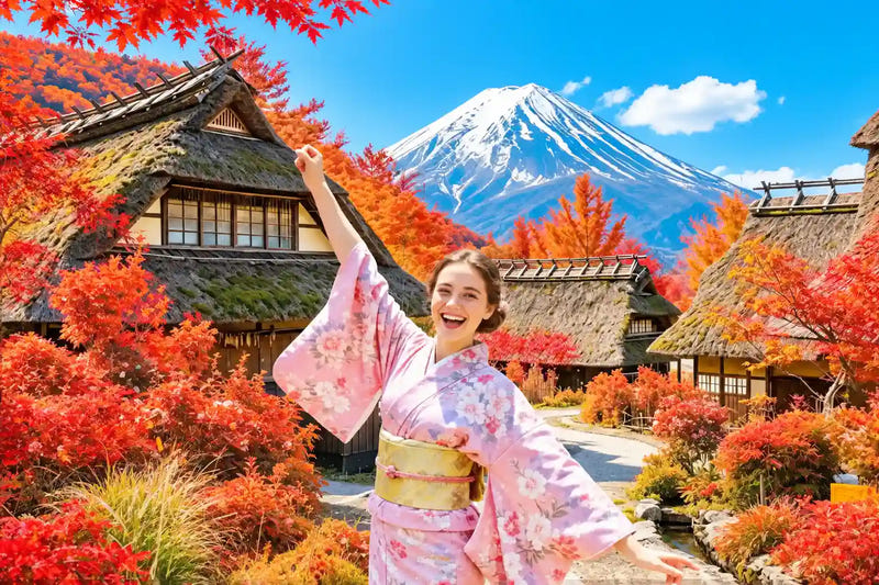 Mt. Fuji Day Tour: Saiko Iyashi-no-Sato, Kawaguchiko & Chureito Pagoda from Tokyo