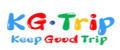 Colorful logo with playful text 'KG Trip', suitable for Japan travel tour website